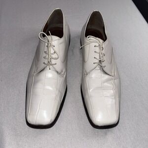 Stacy Adam's men's white dress shoes 14M Gator Faux Orstrich